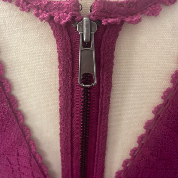 Free People MiniDress Zip back V-neck pink size XS size 4 - Picture 10 of 16